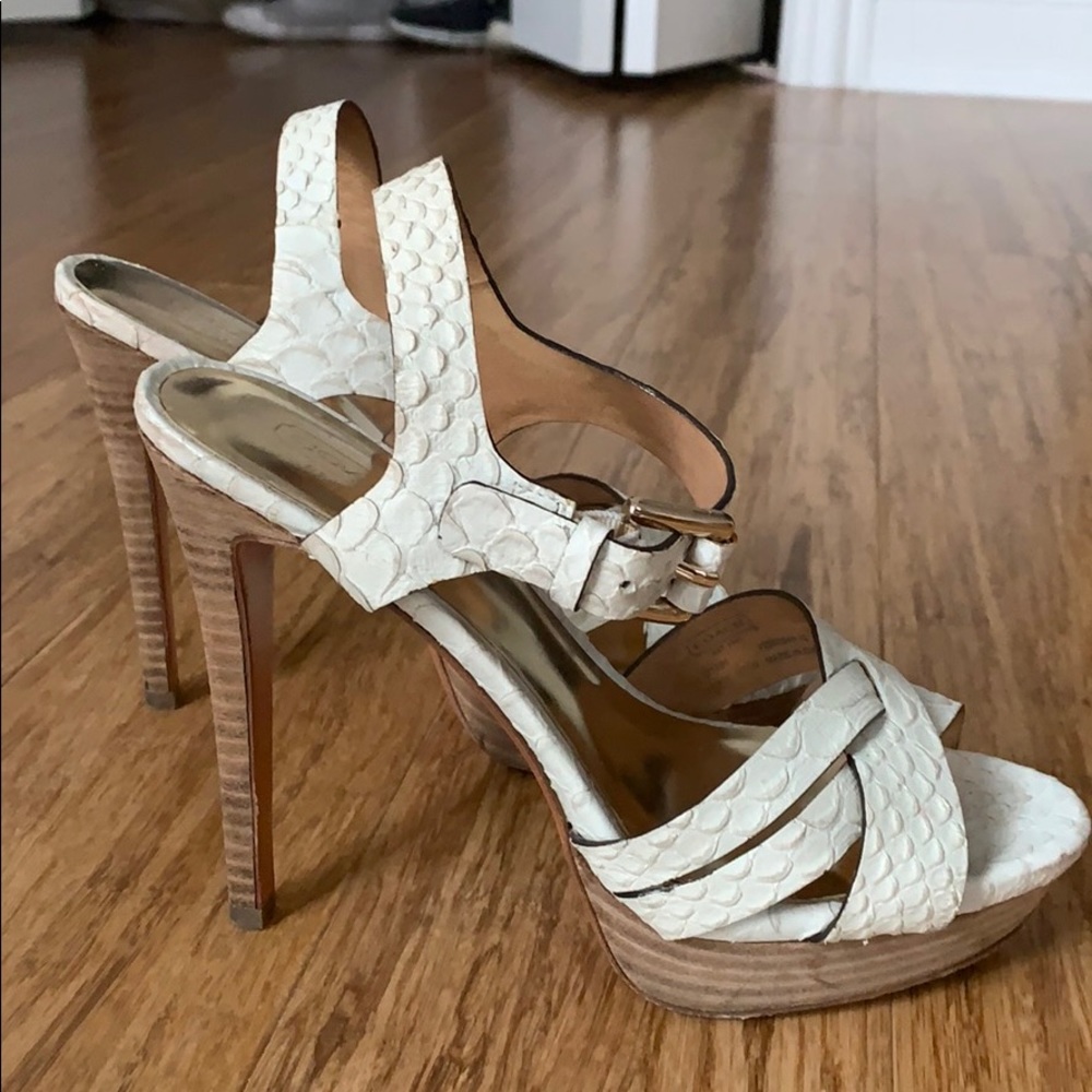 Coach white pumps